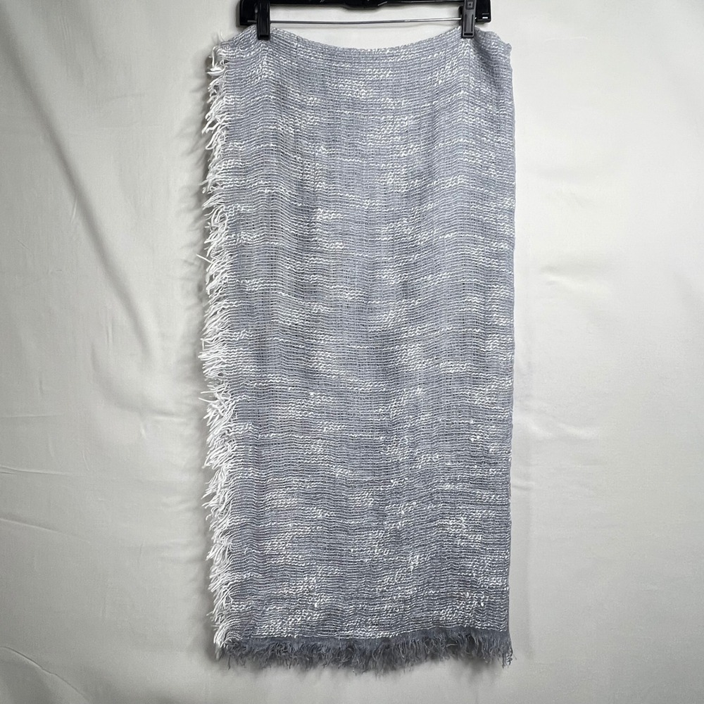 Cotton On Gray Woven Fringe Scarf Unisex Soft Minimalism Wrap Shawl Boho 61x67"